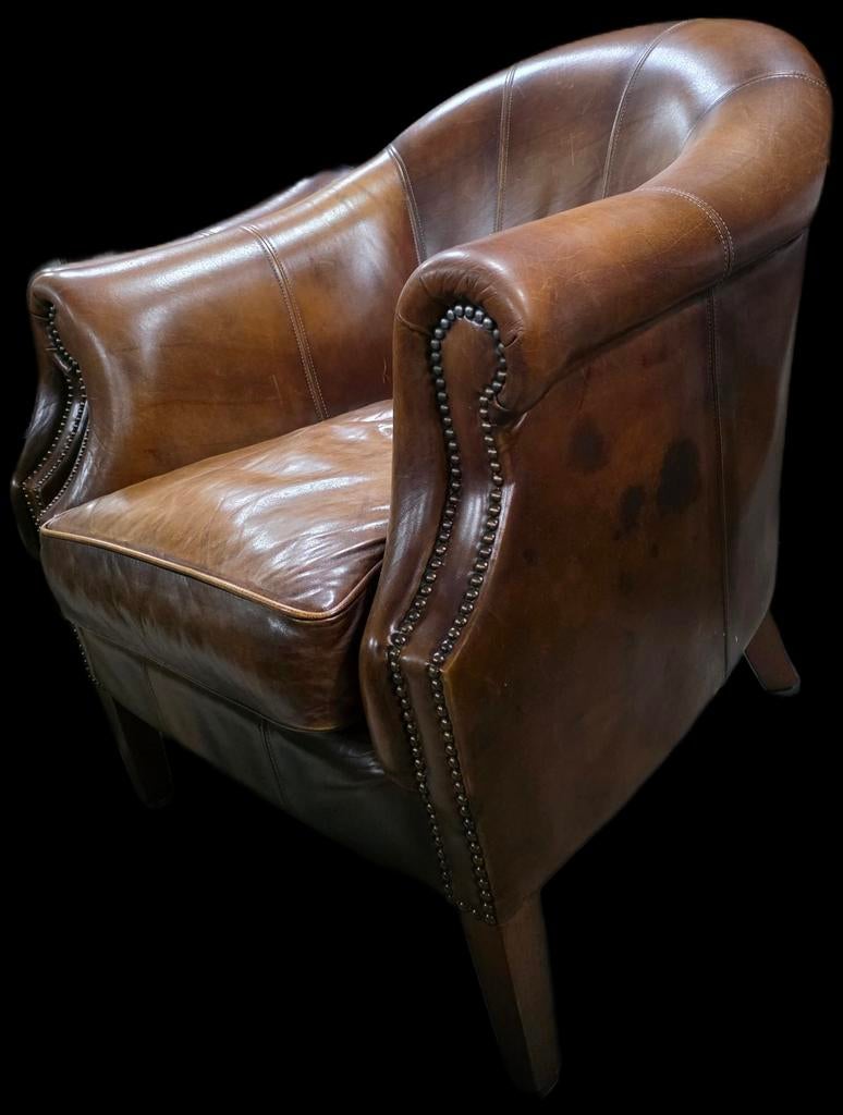 2x Chesterfield club fauteuils Bendic + Bezorging Gratis, Gebruikt, 75 tot 100 cm, Ophalen of Verzenden, Onbekend