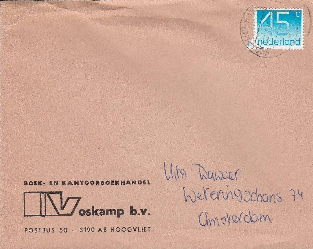 HOOGVLIET 1978 VOSKAMP bv Boek- en kantoorboekhandel, Verzamelen, Ophalen of Verzenden, Voor 1920, Gelopen, Zuid-Holland
