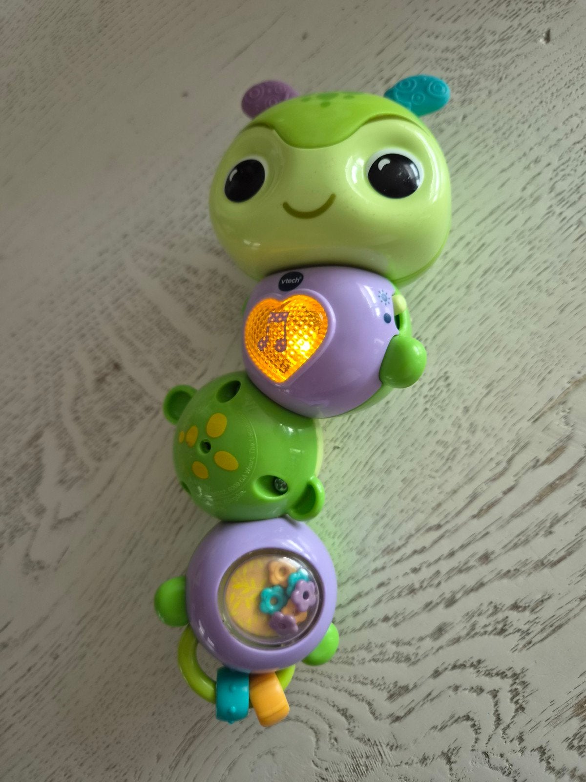 VTech Rups Rammelaar met Licht en Geluid - Draaibaar Lijfje, Ophalen of Verzenden, Zo goed als nieuw, Speelkleed, Met licht