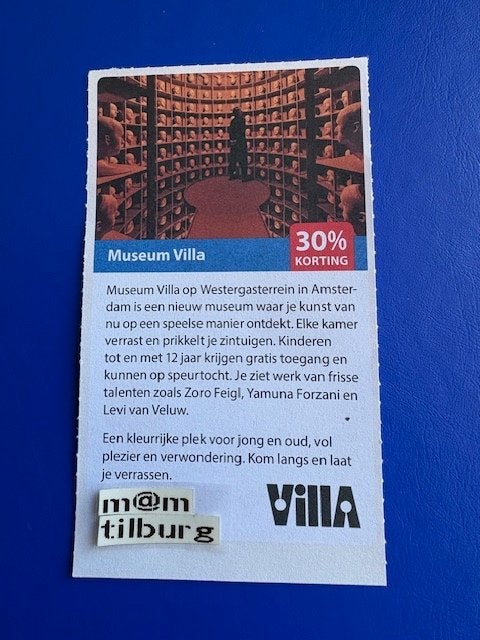 Museum Villa 30% korting tot 1-7-2027, Tickets en Kaartjes, Drie personen of meer, Kortingskaart