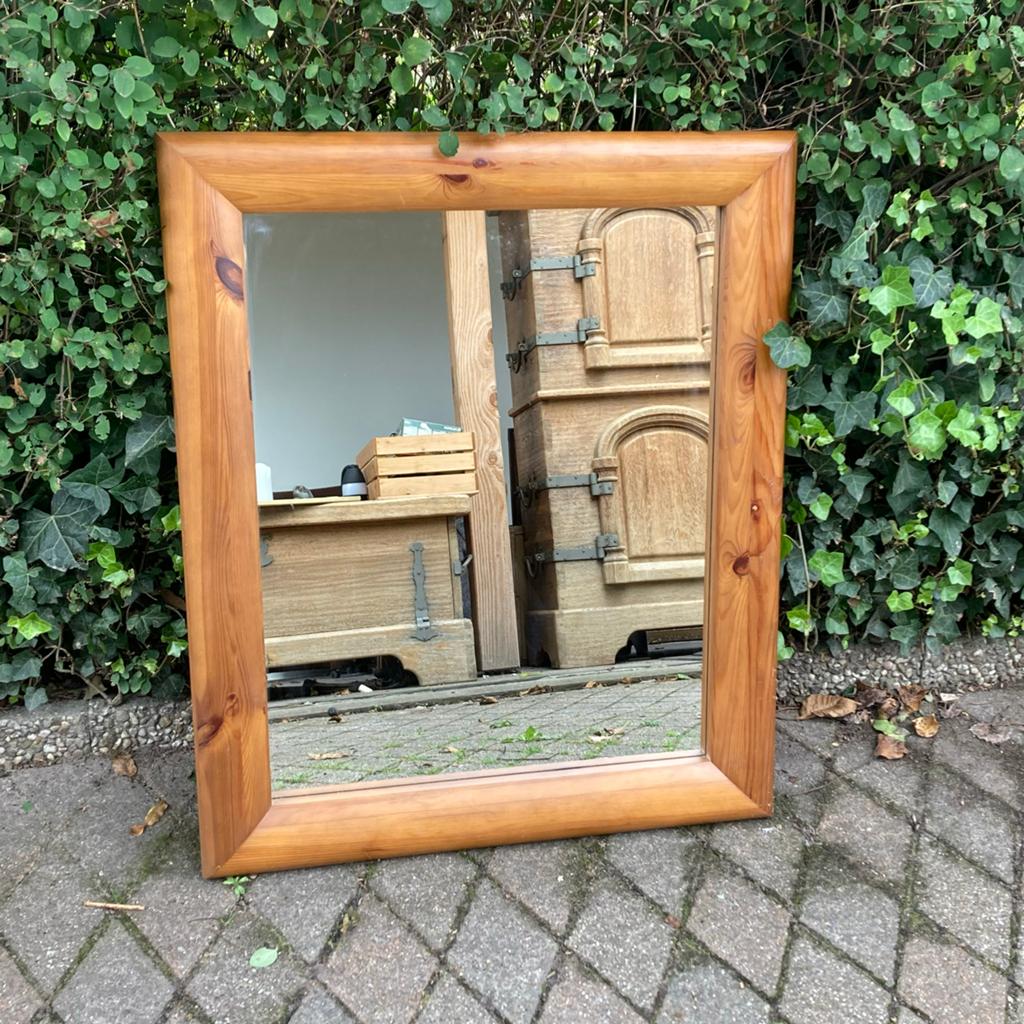 Mooie grote rechthoekige spiegel (76x90 cm), Antiek en Kunst, Ophalen