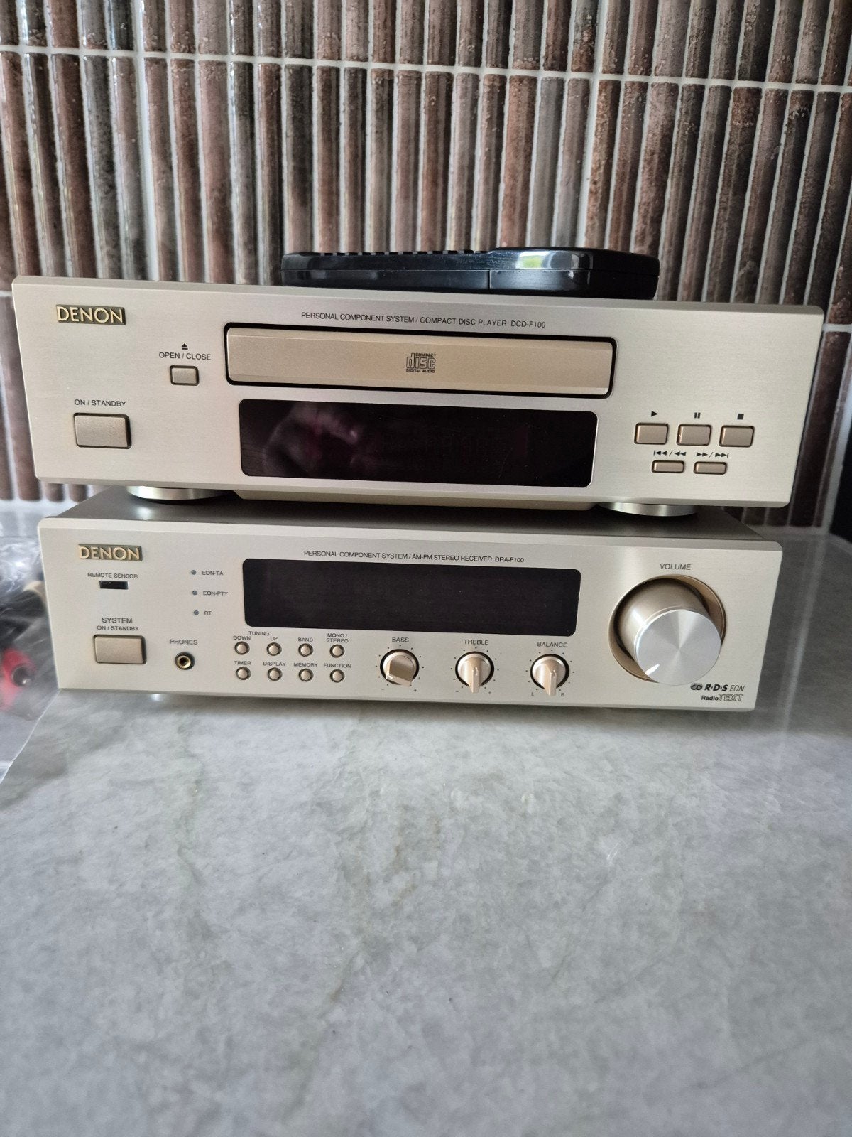 Denon DCD-F100 CD-speler & DRA-F100 Receiver, Denon, Zo goed als nieuw, Cd-speler, Losse componenten