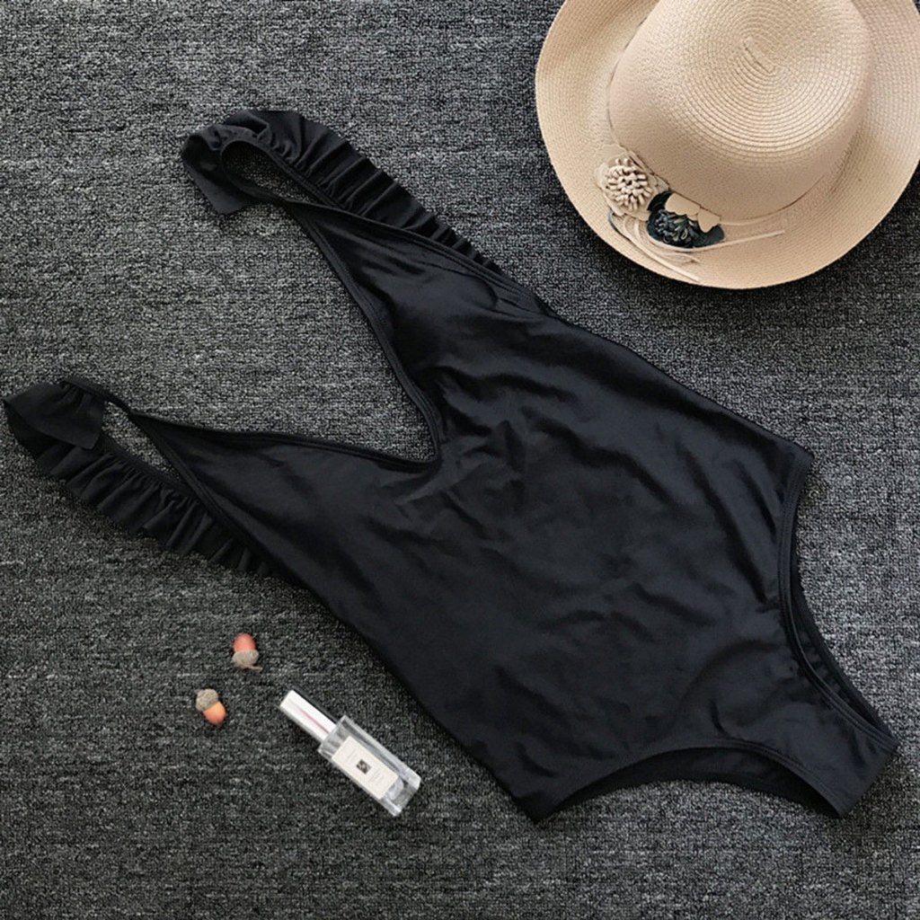 Zwarte monokini badpak sexy push-up bandage dames vrouwen, Kleding | Dames, Verzenden, Nieuw, Zwart, Badpak