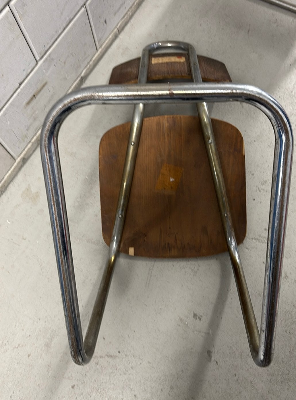 Jaren 30 art deco Bauhaus buisframe stoeltje, Overige materialen, Gebruikt, Overige kleuren, Ophalen of Verzenden