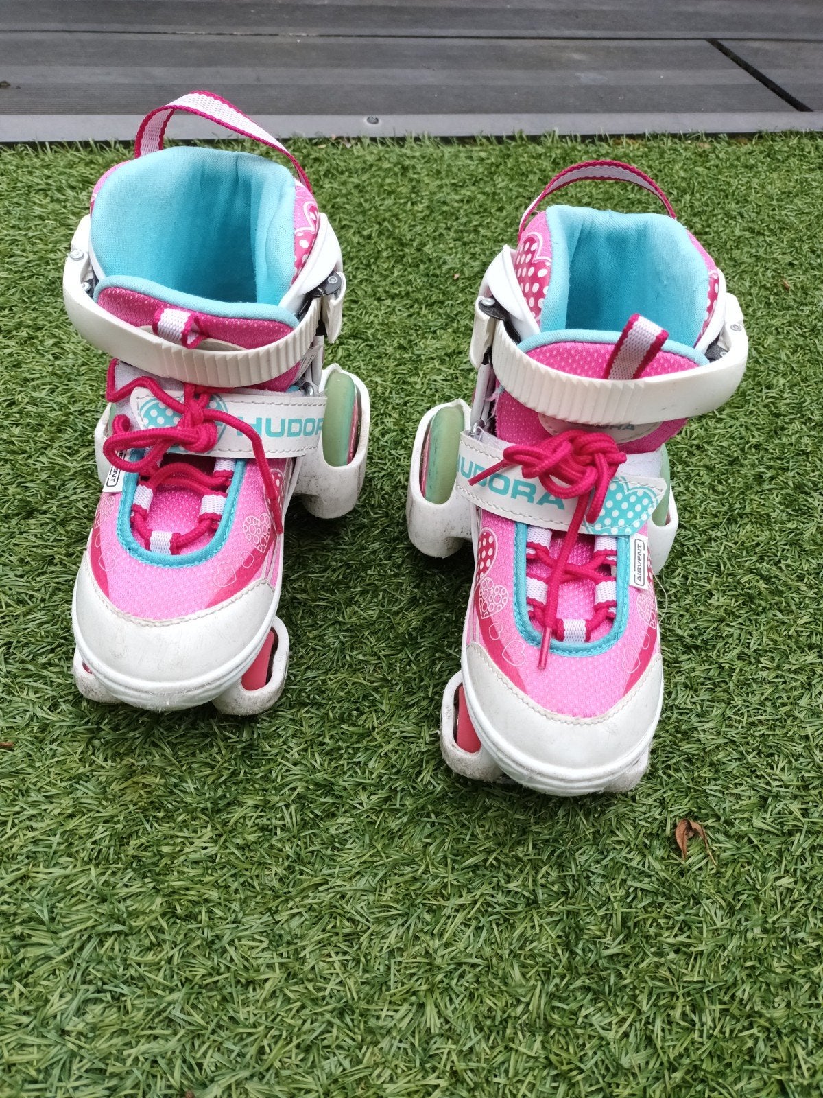 Hudora Arvent kinder rolschaatsen roze maat 30 tot 33, Ophalen, Verstelbaar, Gebruikt, Kinderen