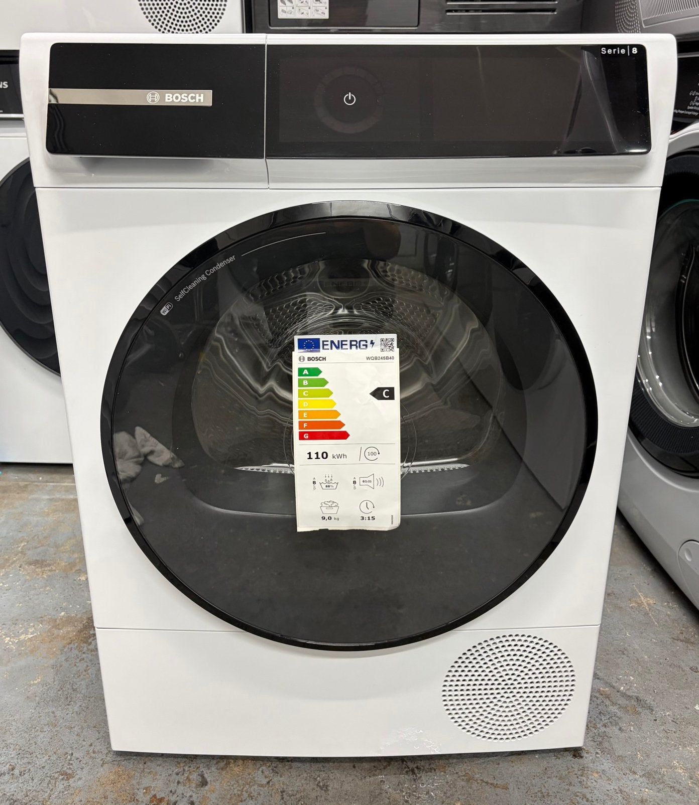 Bosch Serie 8 droger 9KG WiFi & SelfCleaning Condensor, 8 tot 10 kg, Ophalen of Verzenden, Zo goed als nieuw, 85 tot 90 cm