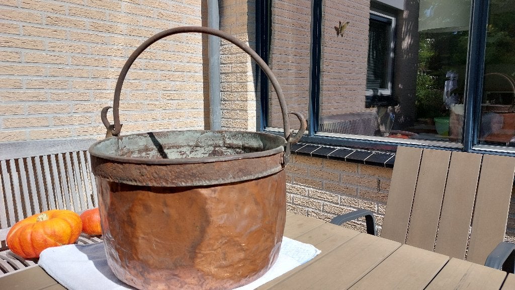 Koperen ketel, Ophalen, Gebruikt, Inzethaard, Houthaard