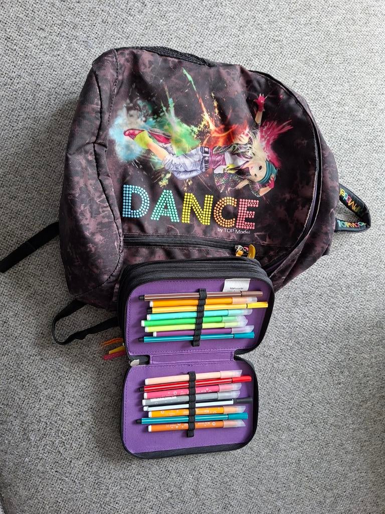 TOPModel Rugzak + Etui - Dance Design voor Kinderen, Ophalen of Verzenden, Gebruikt