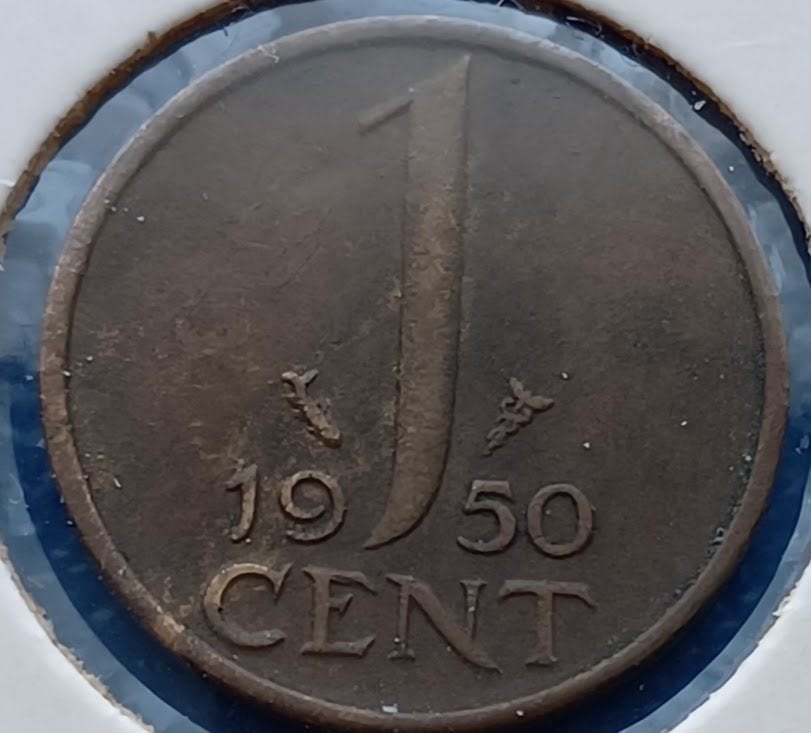 Nederland 1 cent 1950 - Juliana, Postzegels en Munten, Ophalen of Verzenden, Koningin Juliana, 1 cent, Losse munt
