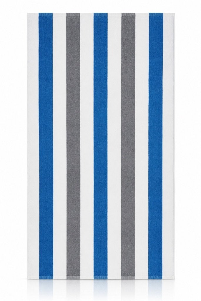 Partij grijs blauw gestreepte cabana handdoeken
