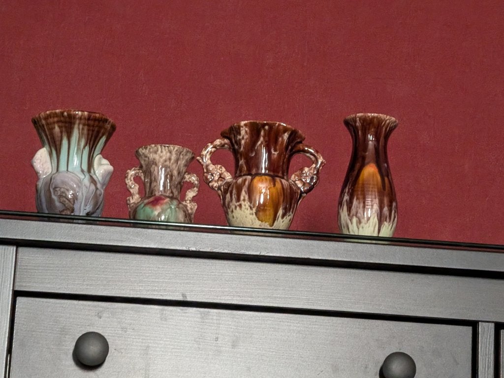 4 vaasjes West germany, Overige kleuren, Handgemaakt, Ophalen of Verzenden, Zo goed als nieuw