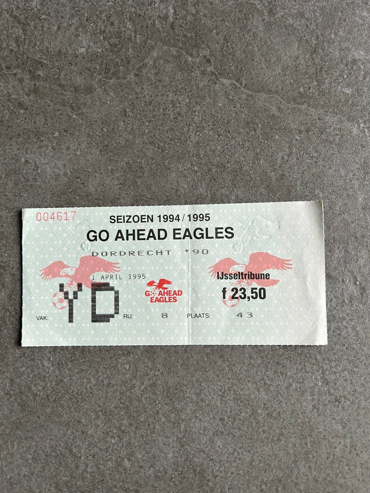 Go Ahead Eagles - Dordrecht ticket, Ophalen of Verzenden, Overige binnenlandse clubs, Overige typen