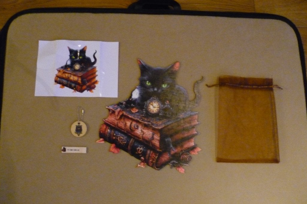 Houten puzzel (A3) '' BOEKENPOES '' + poster 151 st., Ophalen, Minder dan 500 stukjes, Zo goed als nieuw, Legpuzzel
