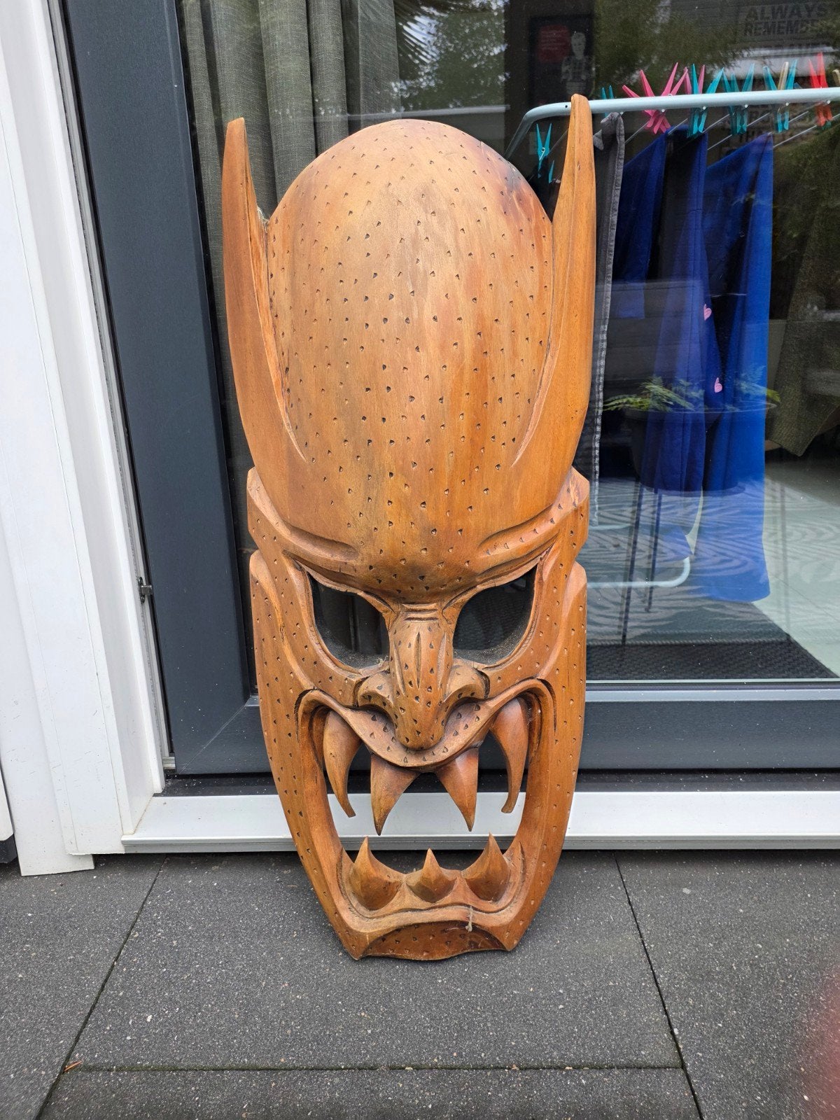 Groot hardhouten masker - Filipijnen, 94 cm hoog, Antiek en Kunst, Bruin, Masker, Gesneden, Overige herkomsten
