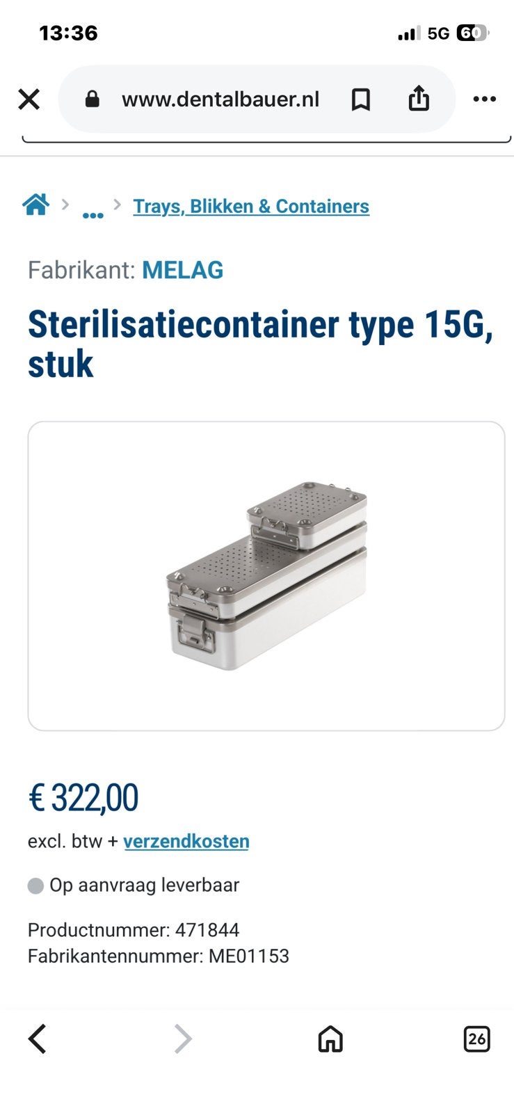 Sterilisatie containers, Ophalen