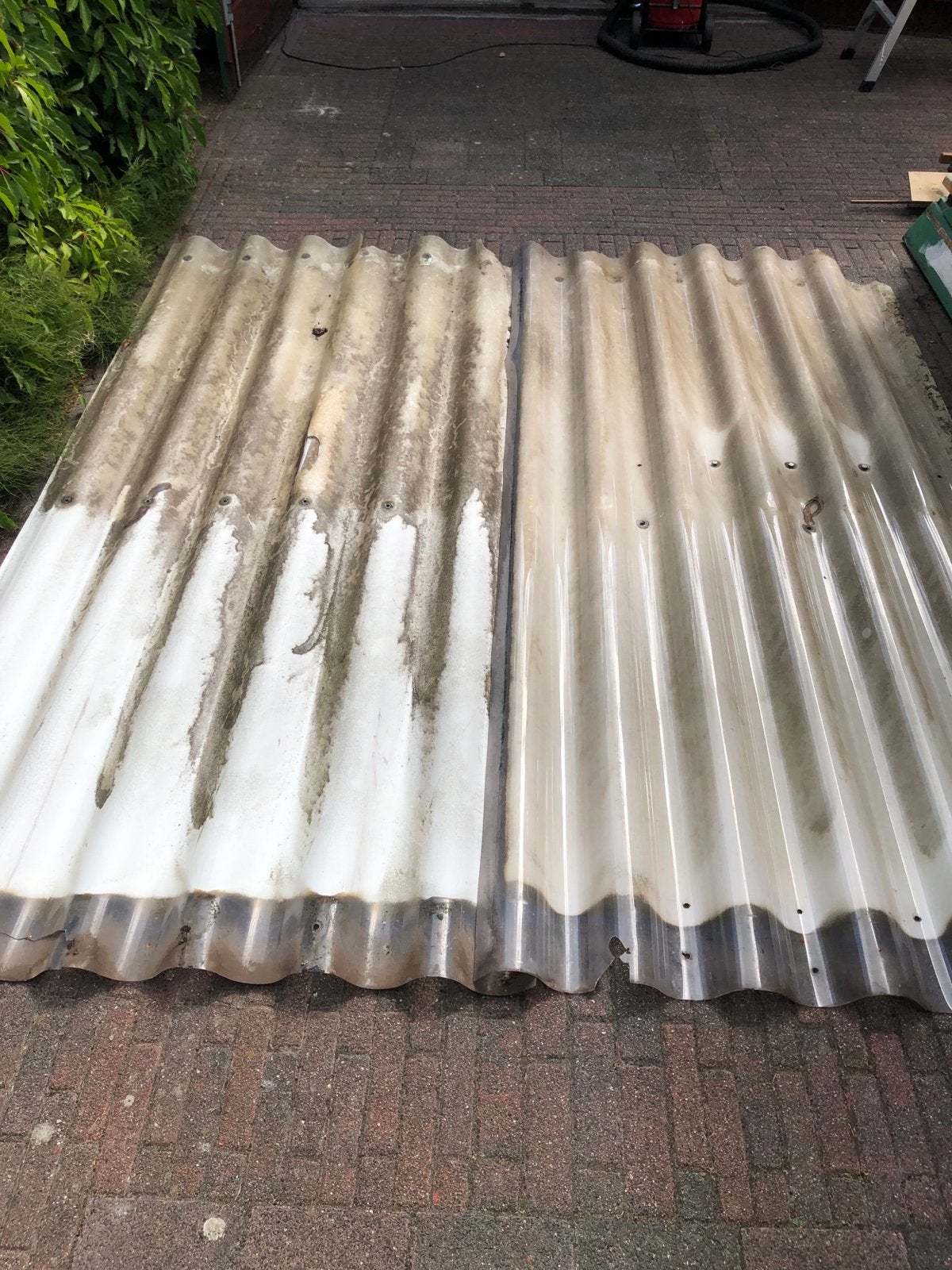 Semi-transparante golfplaten voor broeikas/overkapping, Ophalen, Kunststof, Gebruikt, Overige kleuren