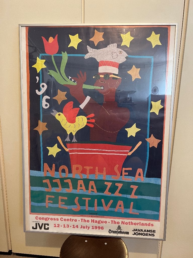 Poster North Sea Jazz Festival 1996 in lijst, Ophalen, Rechthoekig Staand, Met lijst, Zo goed als nieuw