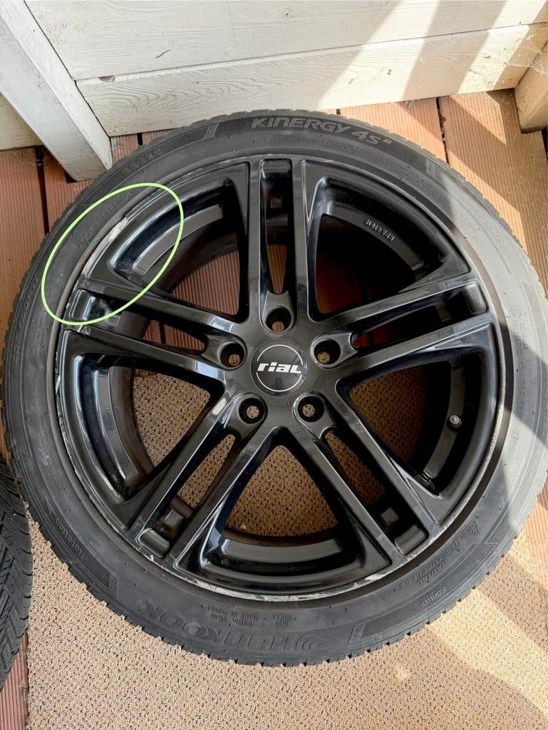 Rial 17" velgenset met Allseason banden 205/50R17 (1 kapot), Ophalen, Gebruikt, Banden en Velgen, 17 inch