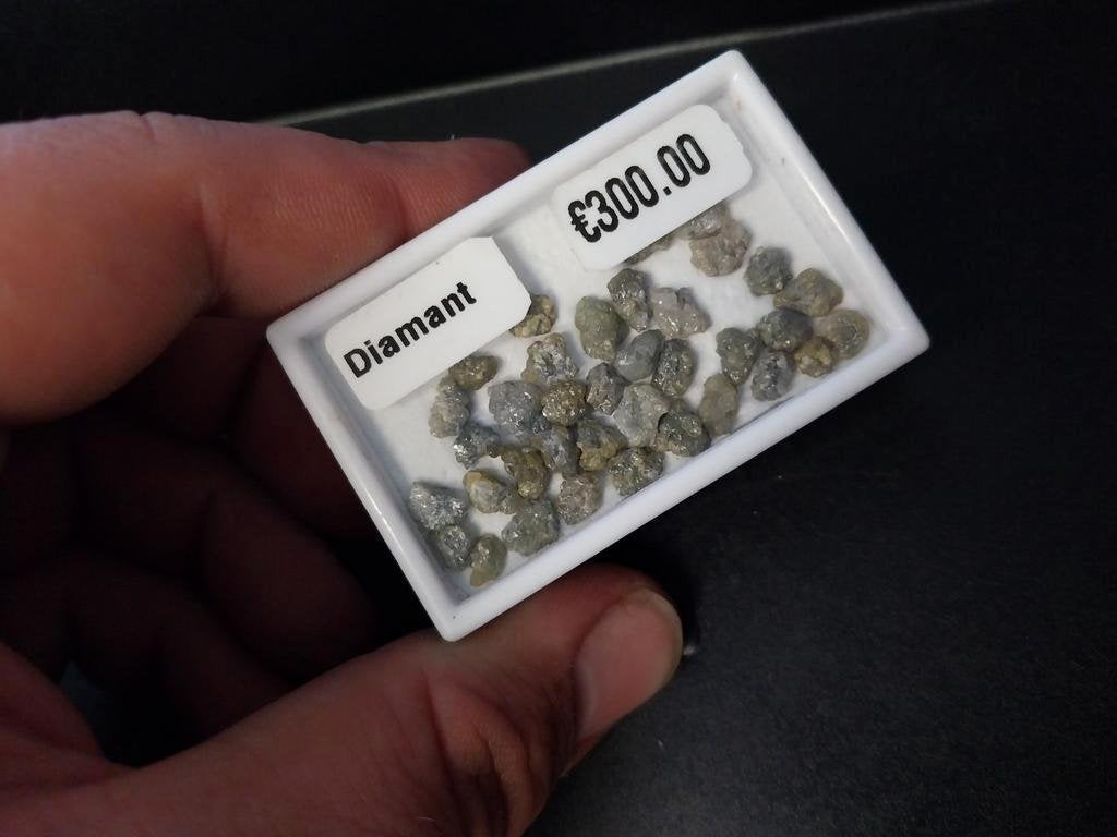 Lot met ruwe diamant 1 edelsmid, Ophalen of Verzenden