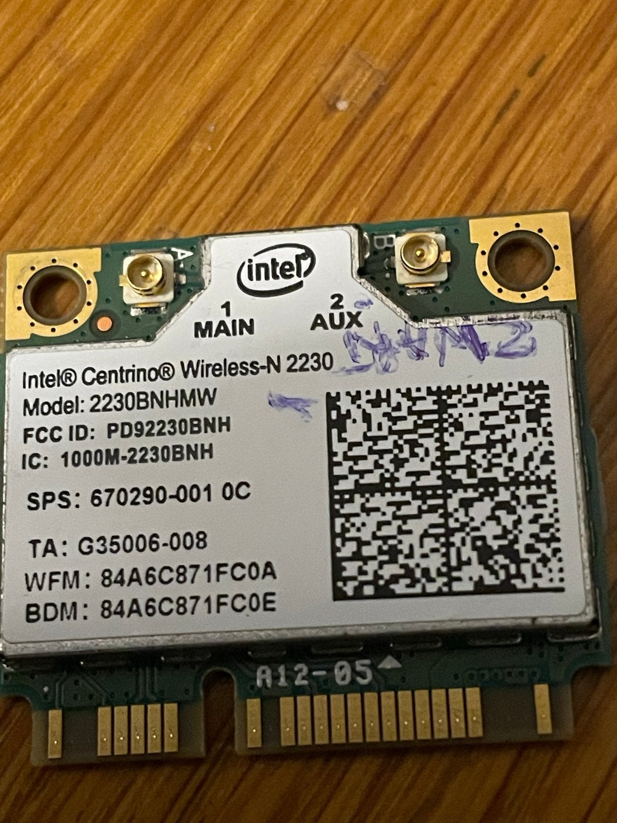 Intel Centrino Wireless-N 2230 WiFi Bluetooth kaart, Computers en Software, Ophalen of Verzenden, Gebruikt, Intern