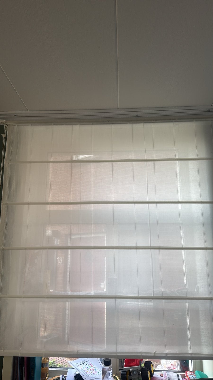 Witte vouwgordijnen en vitrage - Lichtdoorlatend, Huis en Inrichting, Ophalen, Wit, Vouwgordijn, Polyester