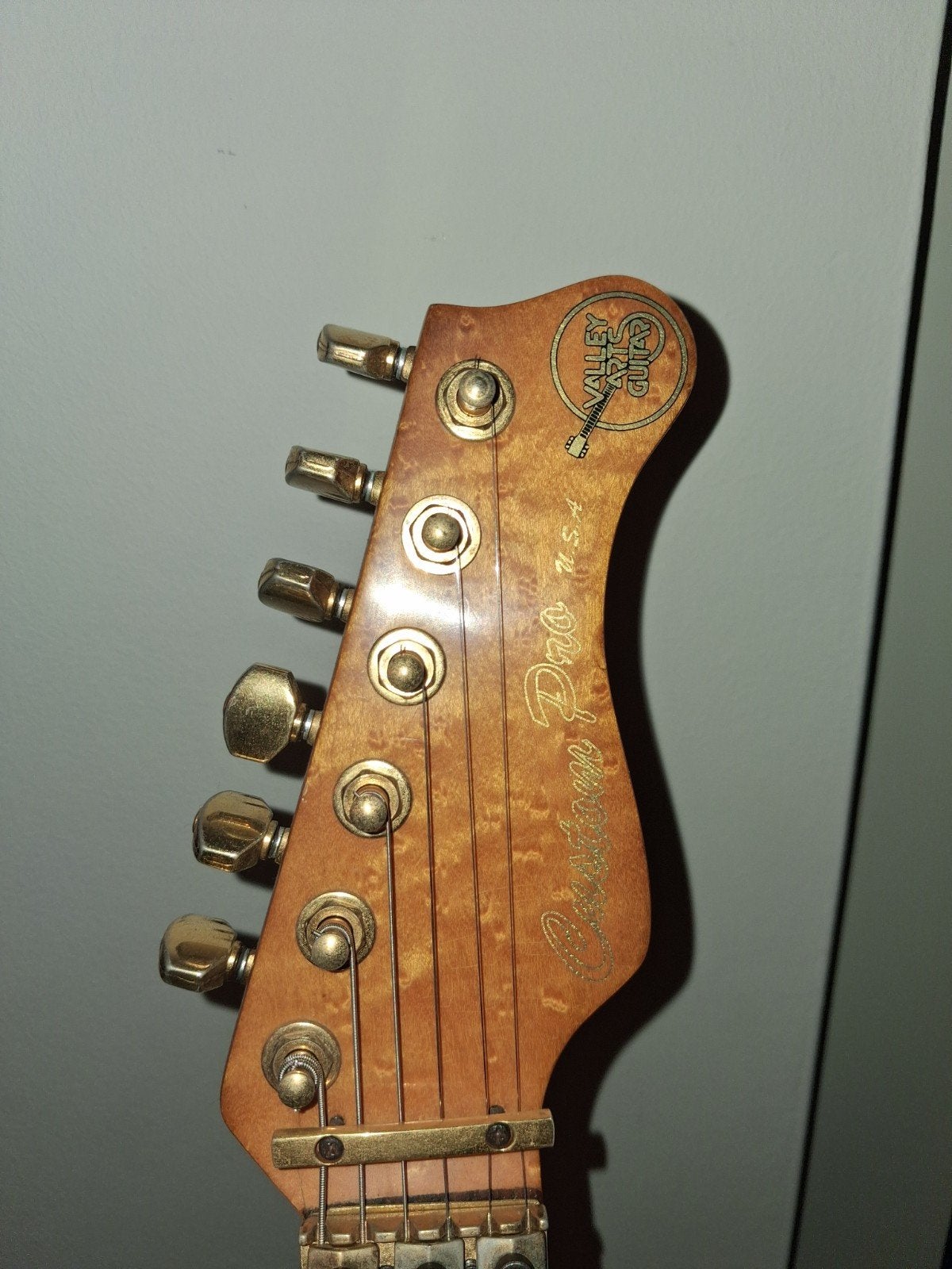 Valley Arts Custom Pro USA gitaar - Groen/Goud/ Glitter, Ophalen, Zo goed als nieuw, Solid body, Overige merken