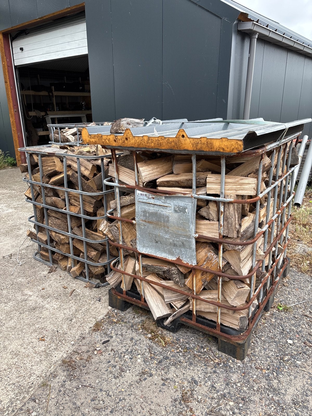 Stookmix - Brandhout in kratten, 6 m³ of meer, Ophalen, Overige houtsoorten, Blokken