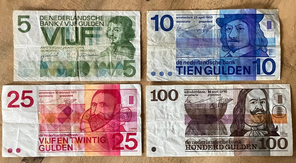 serie Erflaters (5, 10, 25 en 100 gulden) 1, Ophalen, 100 gulden, Setje