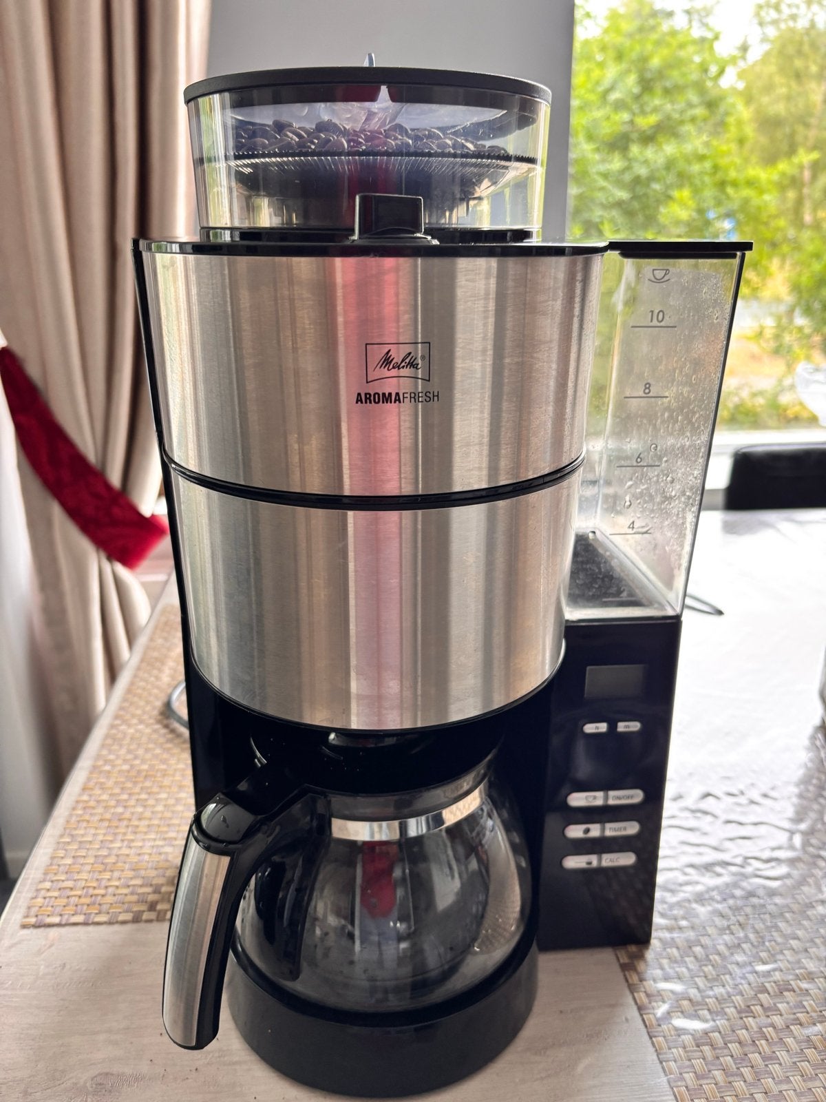 Melitta AromaFresh koffiezetapparaat met bonenmaler, Gebruikt, Verzenden, 10 kopjes of meer, Koffiemachine