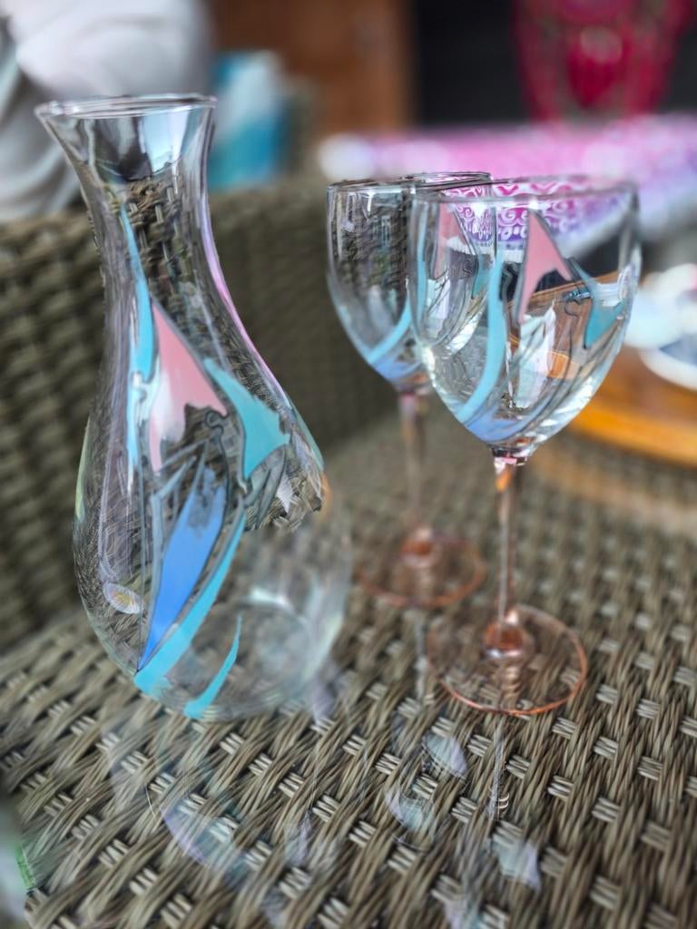 Karaf & wijnglazen Corry Ammerlaan van Niekerk, Verzamelen, Glas en Borrelglaasjes, Ophalen, Overige typen