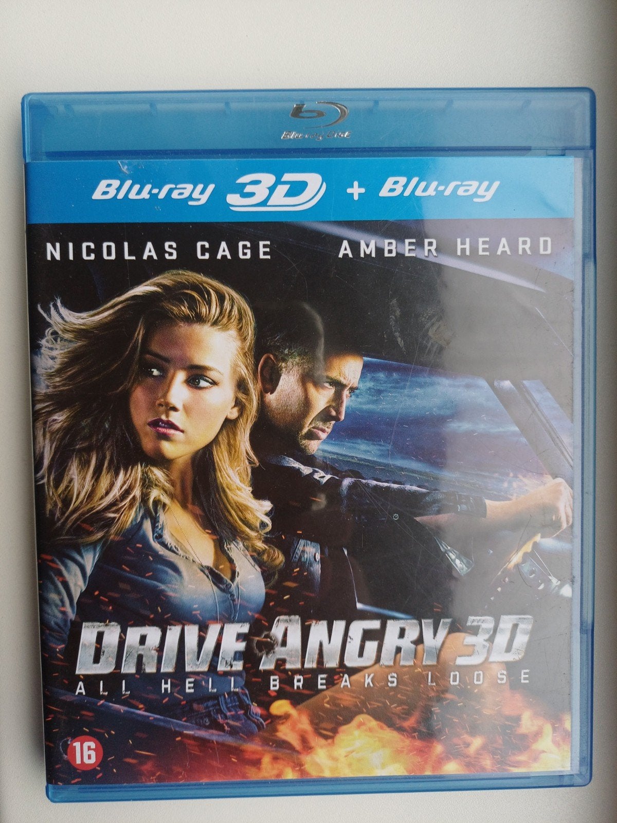 Drive Angry 3D + geen Blu-ray (Nicolas Cage, Amber Heard), Vanaf 16 jaar, Film, Actie, Ophalen of Verzenden