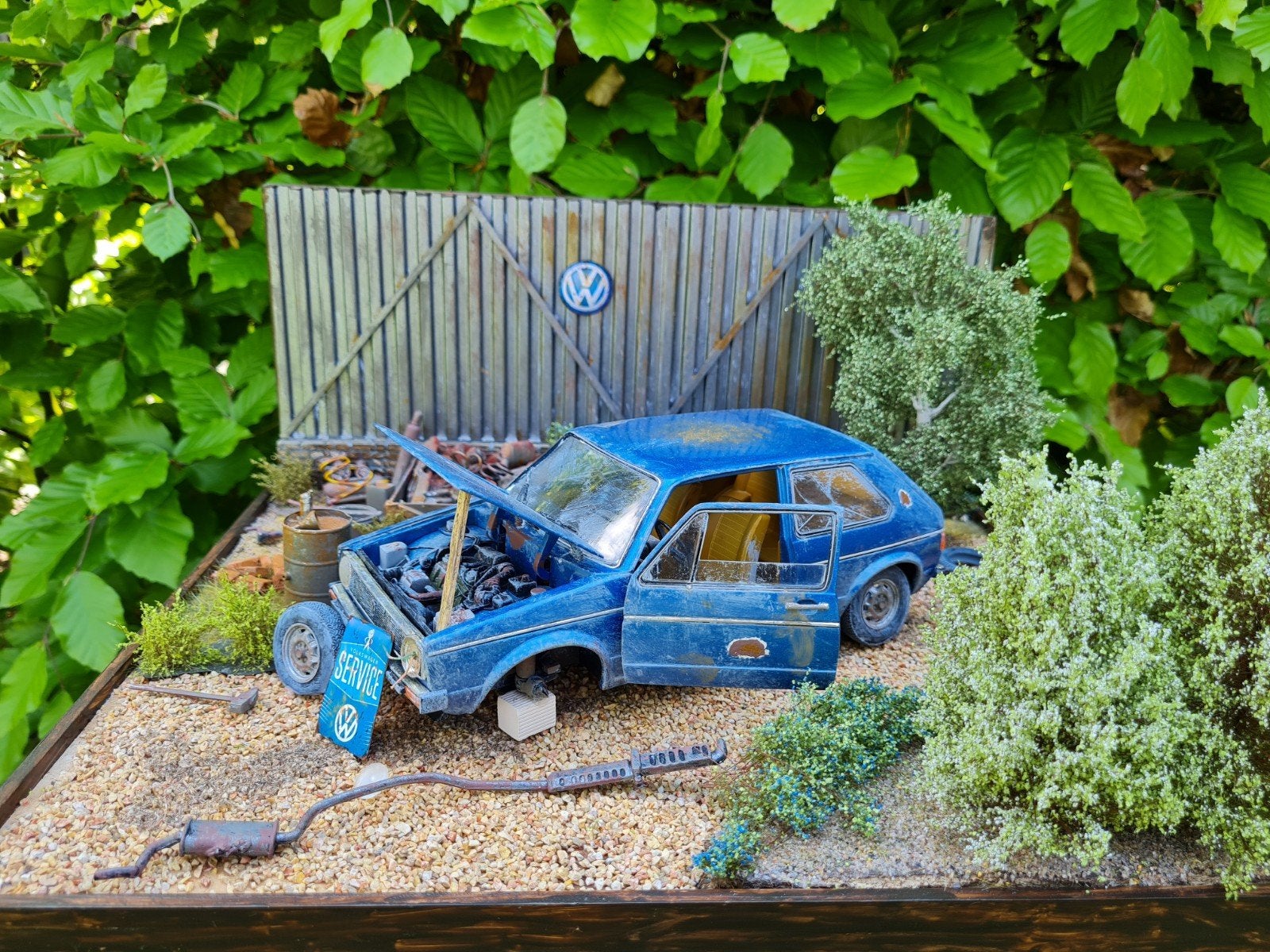 1:18 DIORAMA met Volkswagen Golf I UNIEK!, Ophalen of Verzenden, Nieuw, Auto, Overige merken