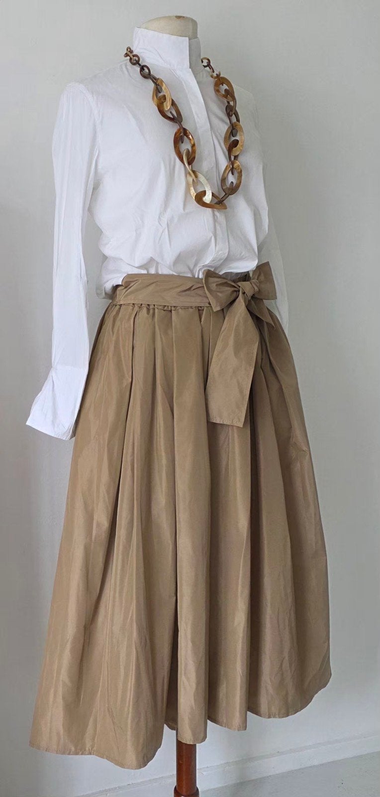 goudbruine midi/maxi rok 38 40 42, Kleding | Dames, Maat 38/40 (M), Overige kleuren, Purdey Pauw, Ophalen of Verzenden
