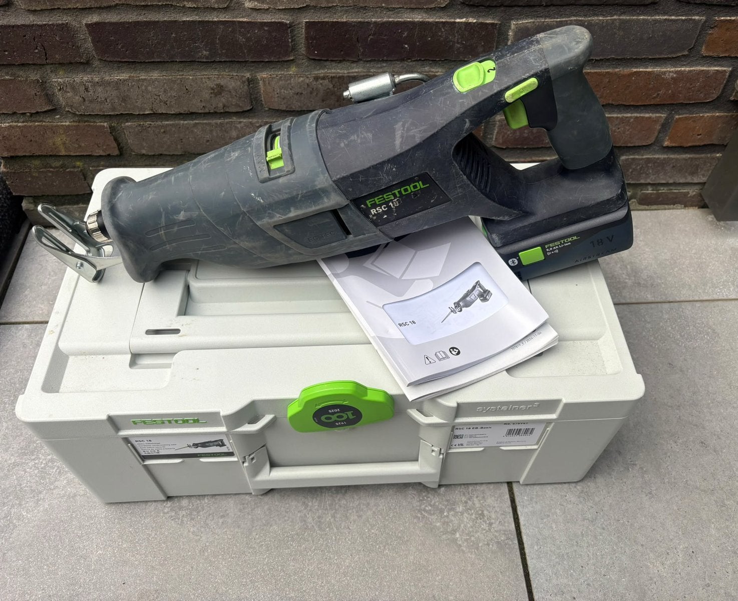 Festool RSC 18 Accu-reciprozaag Inclusief Accu en Systainer, 70 mm of meer, 600 tot 1200 watt, Ophalen of Verzenden, Zo goed als nieuw