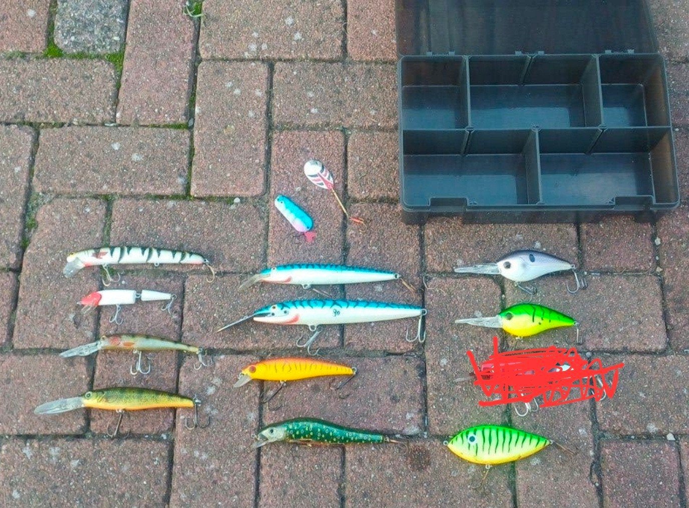 Grote kunstaas met opbergdoos voor roofvis of per stuk, Ophalen of Verzenden, Gebruikt, Overige typen
