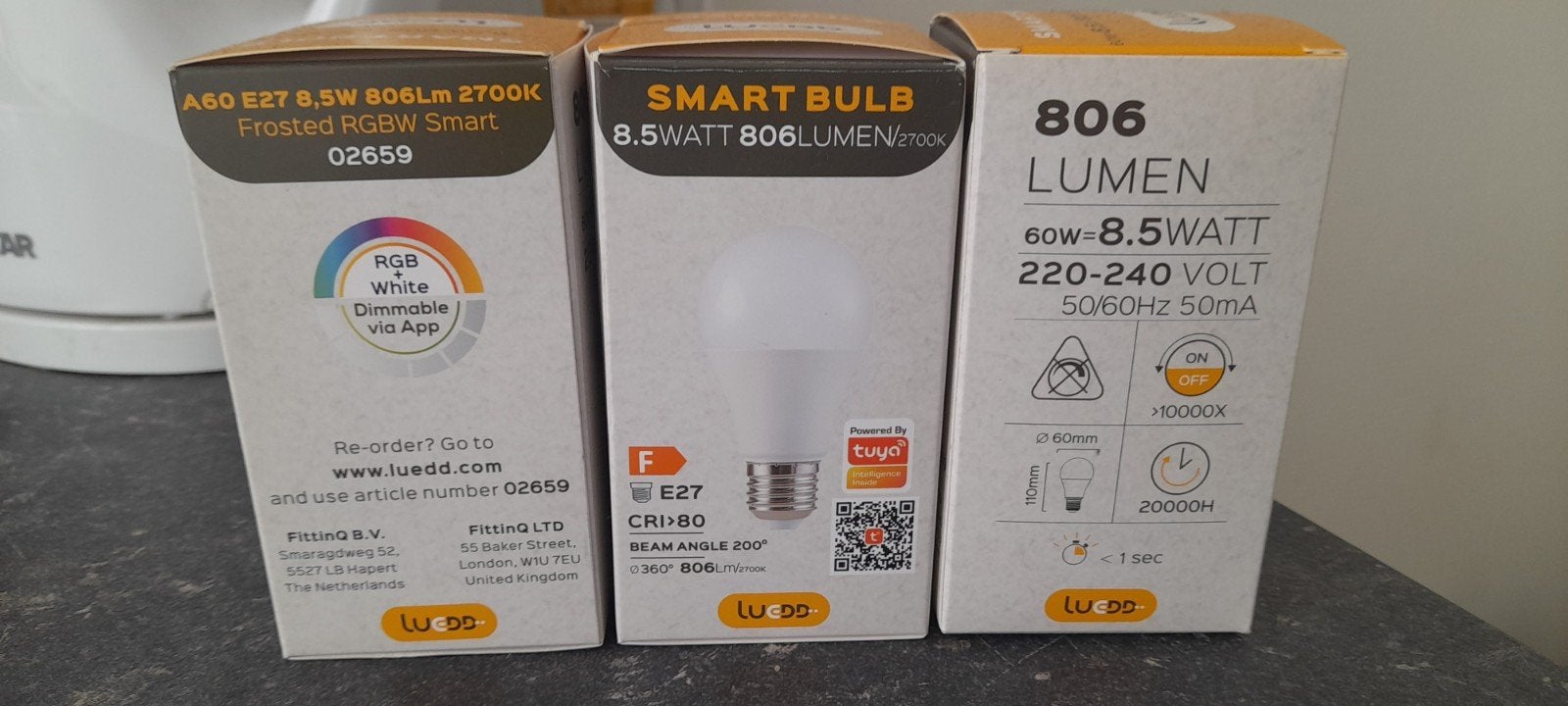 3 licht bolletjes via app bedienbaar nieuw, Ophalen of Verzenden, Nieuw, E27 (groot), Led-lamp