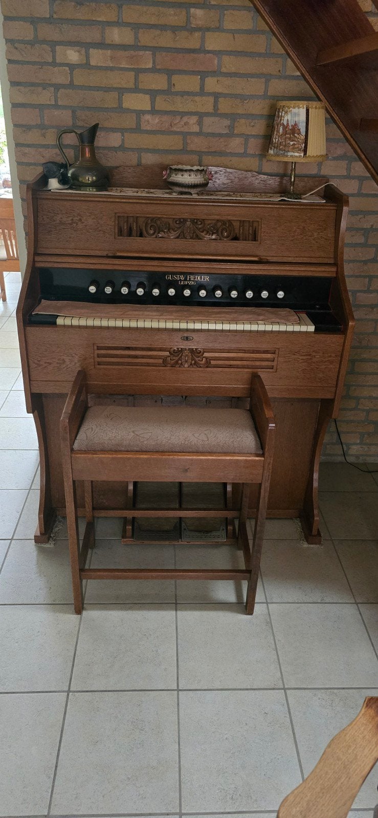 Antiek Gustav Fiedler harmonium (Leipzig) – 13 registers, Muziek en Instrumenten, Orgels, Ophalen, Gebruikt, 1 klavier, Harmonium
