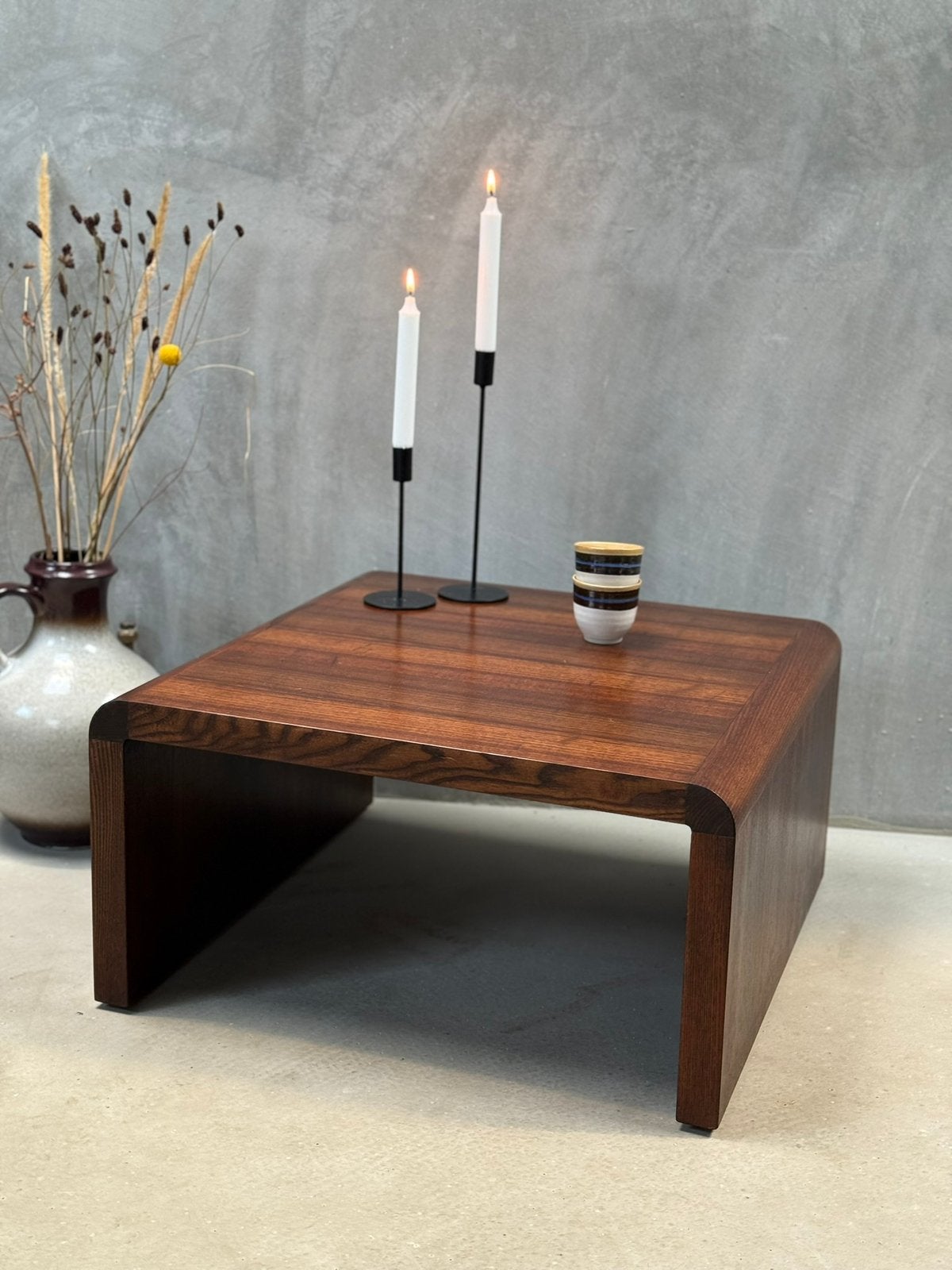 Vintage salontafel - verrijdbaar - afgeronde hoeken, Ophalen, 50 tot 100 cm, Q, 50 tot 100 cm