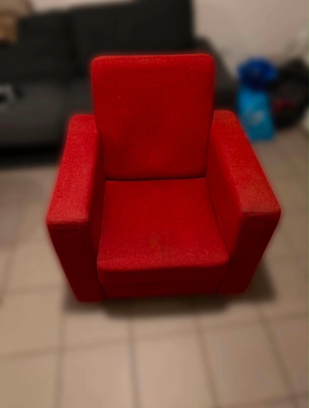 Comfortabele rode fauteuil - Gebruikt, Ophalen, Gebruikt, 75 tot 100 cm, Stof