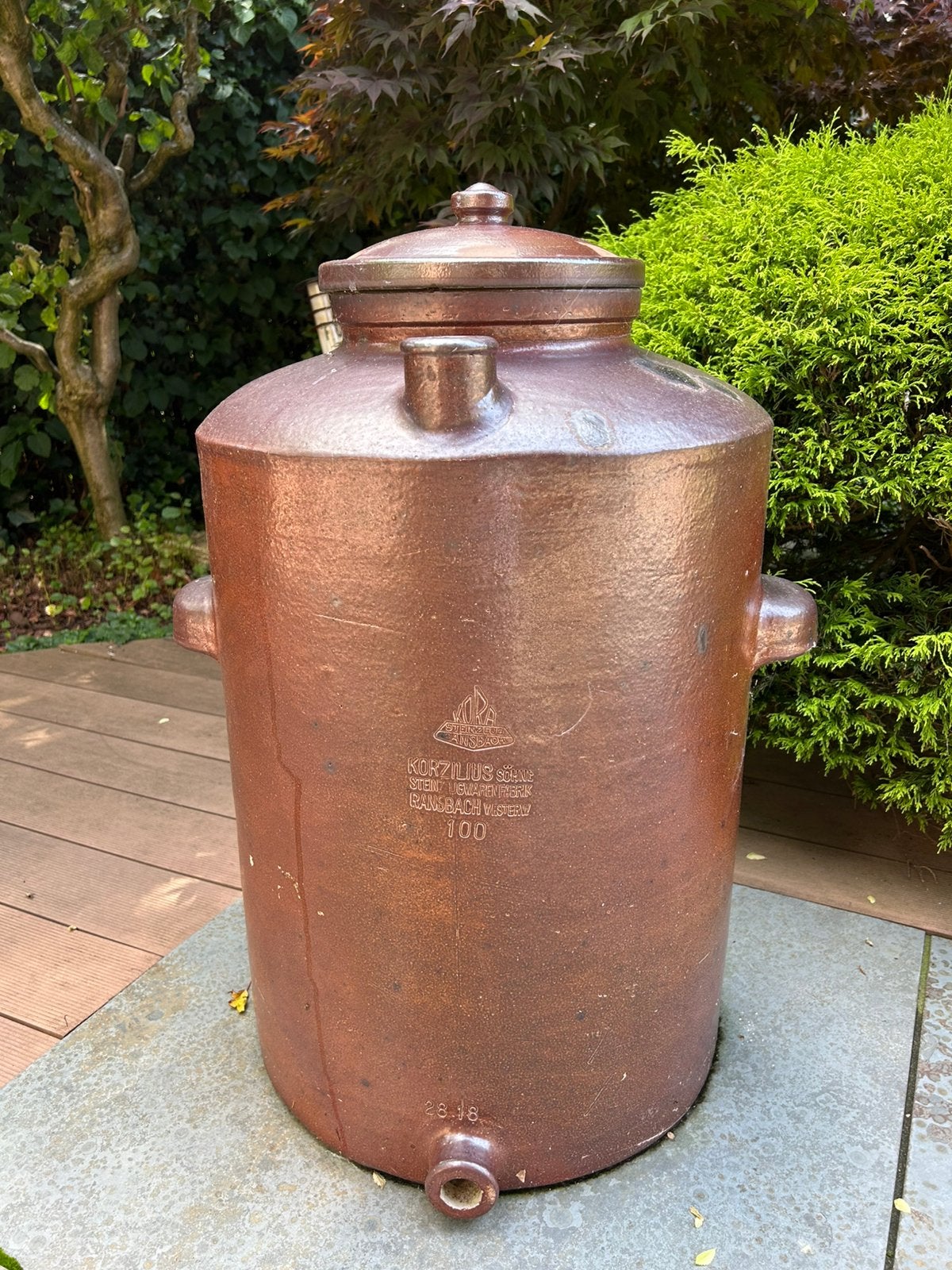Oud Jenever vat van keramiek, Ophalen