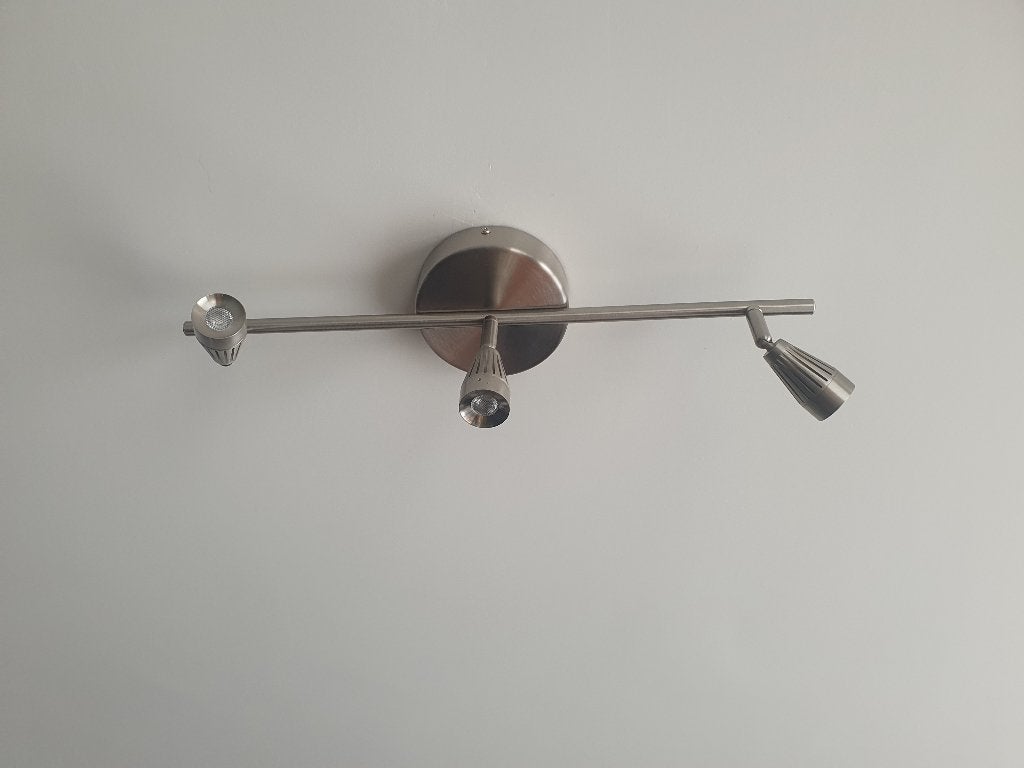IKEA RYMDEN led 3 spots rvs, Zilver, Verstelbaar, Plafondspot, Ophalen of Verzenden