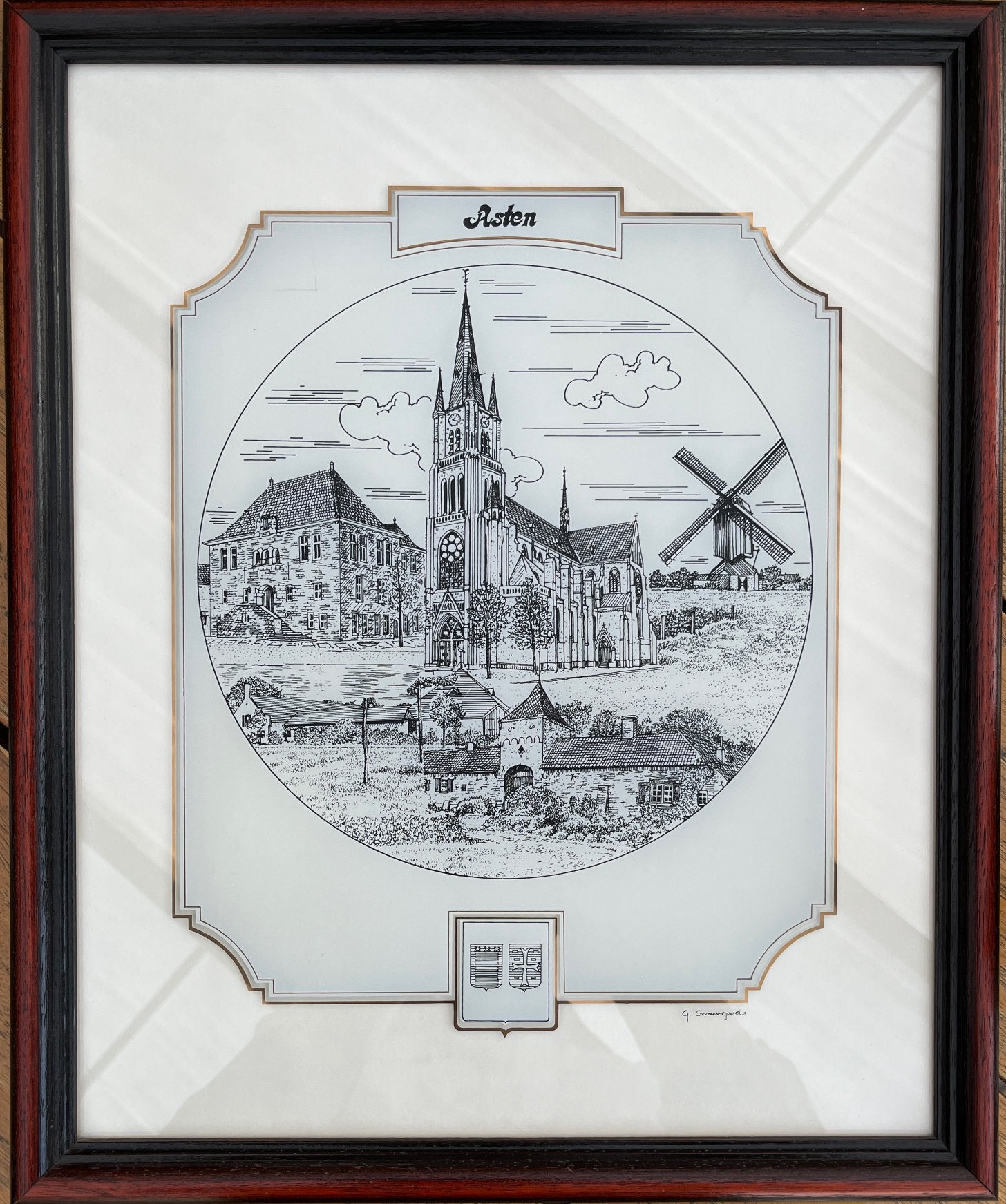 Schilderij Asten, Realistisch, Ophalen of Verzenden, Tekening, Origineel werk