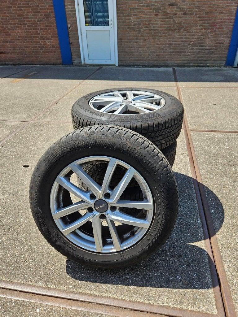Set Aluminium velgen met winterbanden, Ophalen, Banden en Velgen, 17 inch, Winterbanden