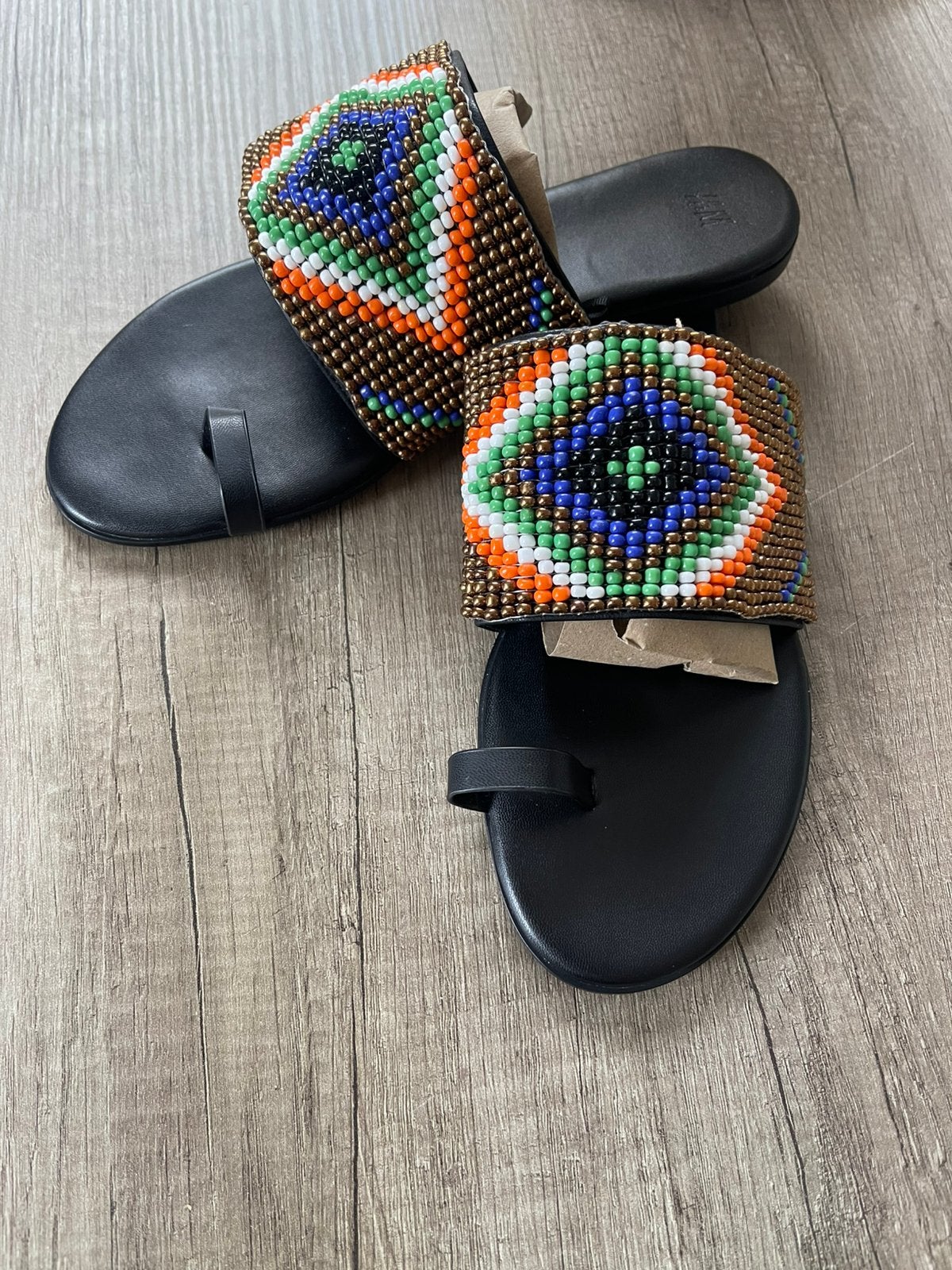 H&M Kralen Slippers Maat 38, Ophalen of Verzenden, Nieuw, Zwart, Slippers