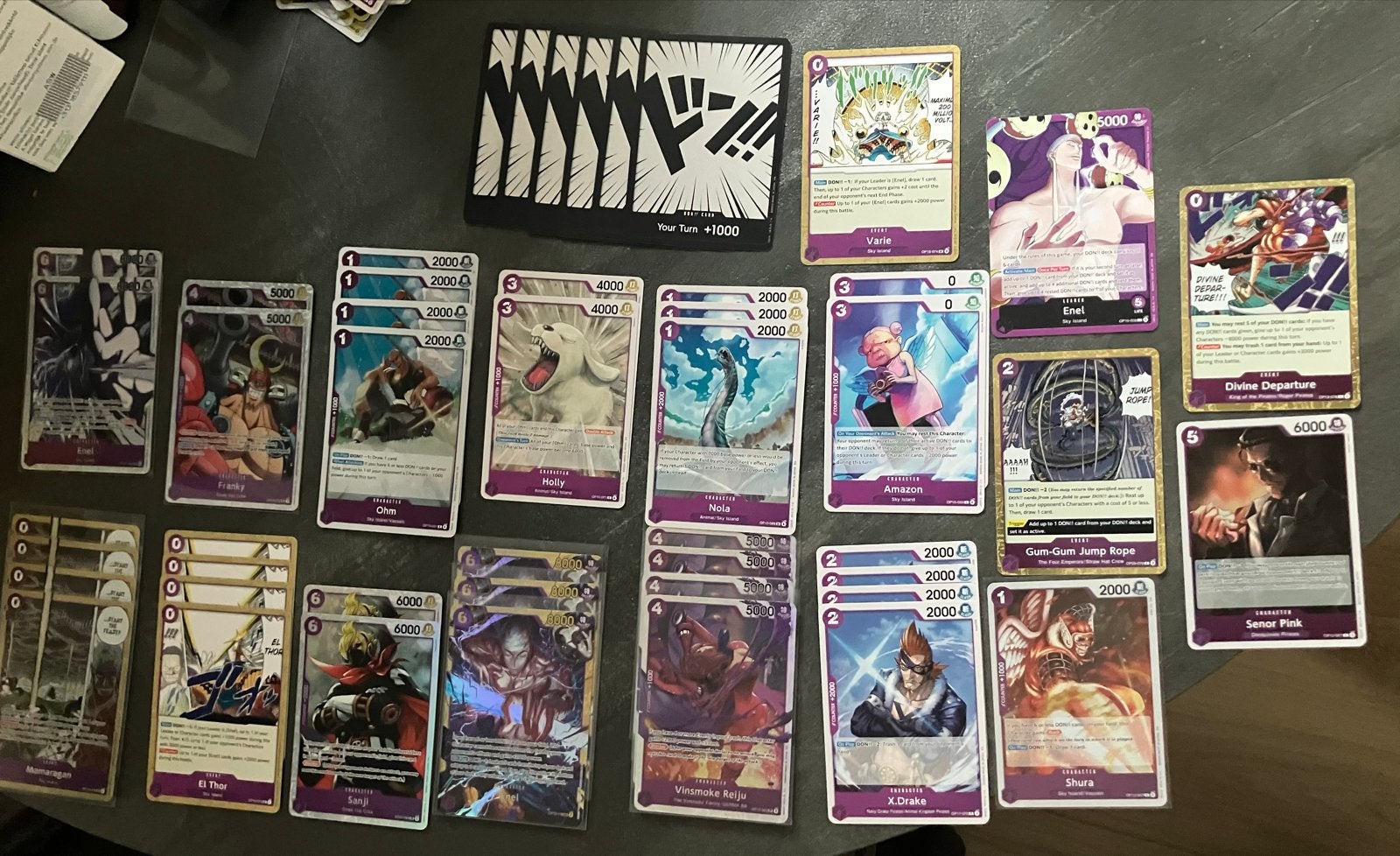 One Piece Kaartencollectie - Sky Island Deck purple enel, Ophalen, Zo goed als nieuw