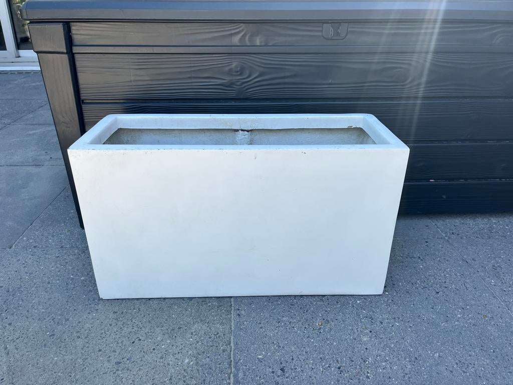 Witte Elho plantenbakken, twee stuks, 64x25x35 cm, Tuin en Terras, Ophalen, Kunststof, Gebruikt, Balkon