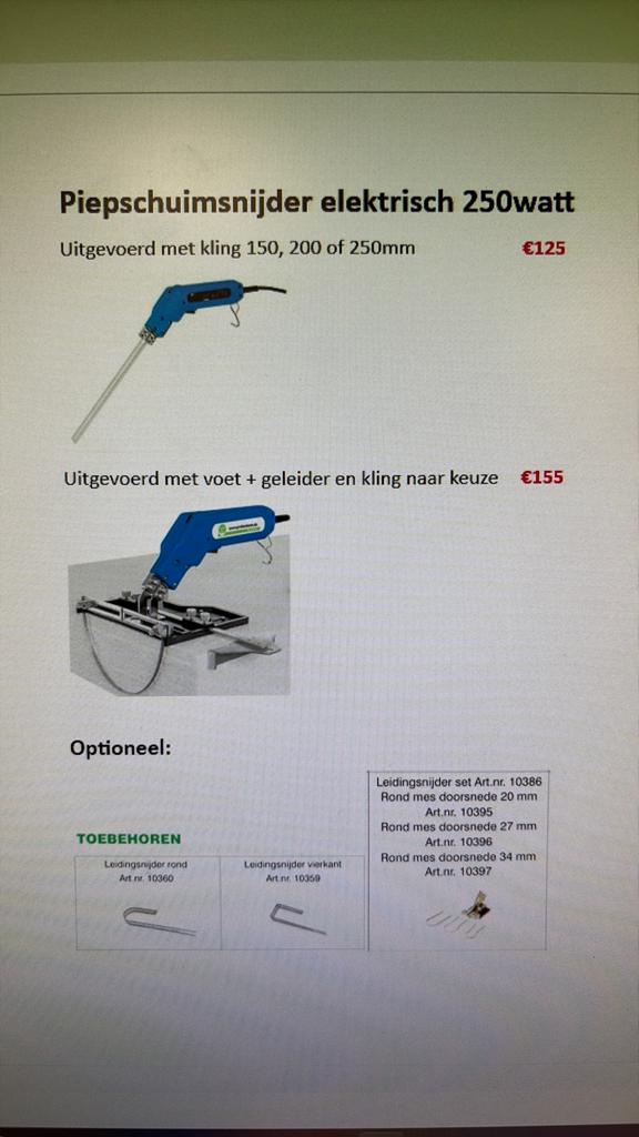 Nietapparaat en piepschuimsnijder, Ophalen, Nieuw