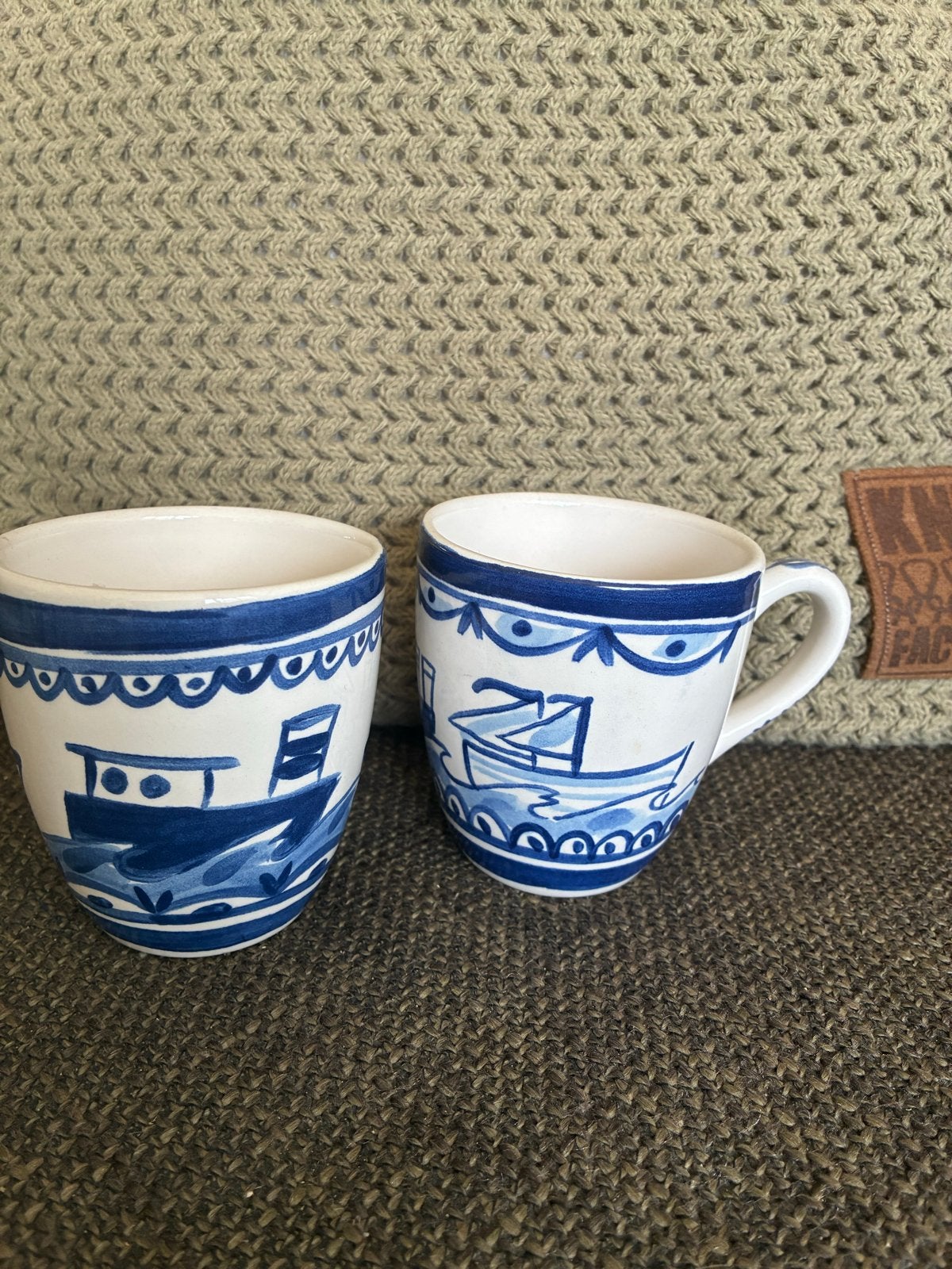Blond Amsterdam Mokken - Delfts Blauw Boten (Set van 2), Keramiek, Nieuw, Delftsblauw, Blond Amsterdam