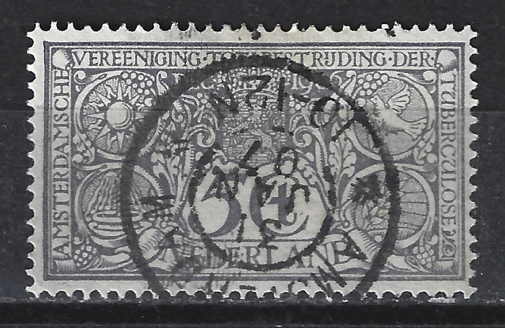 NVPH 86 geb 31 jan Tuberculose 1906 ; OUD NEDERLAND p/stuk, Ophalen of Verzenden, T/m 1940, Gestempeld