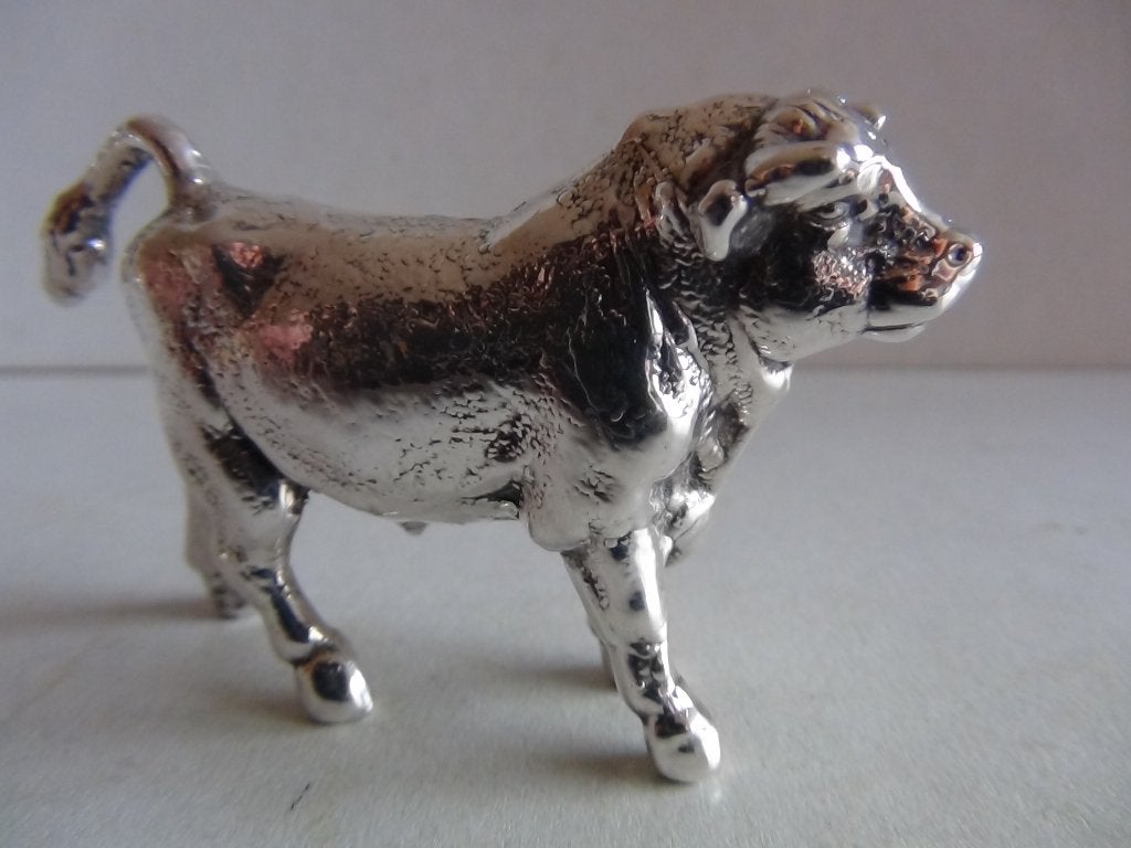 Miniatuur zilver FF5 stier zilveren miniaturen boerderij, Verzenden, Zilver